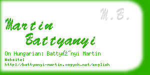 martin battyanyi business card